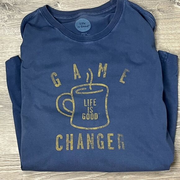Life is Good T Shirt Large Classic Fit Tee Coffee Game Changer Do What You Love - Picture 2 of 6